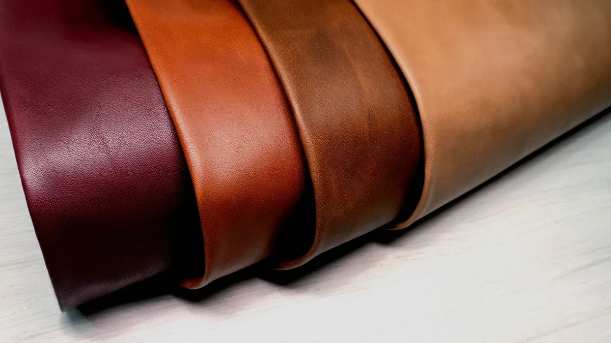Materials for Dog Accessories Close-up of leather and Biothane materials for dog accessories